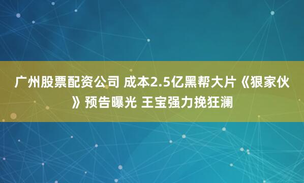 广州股票配资公司 成本2.5亿黑帮大片《狠家伙》预告曝光 王宝强力挽狂澜